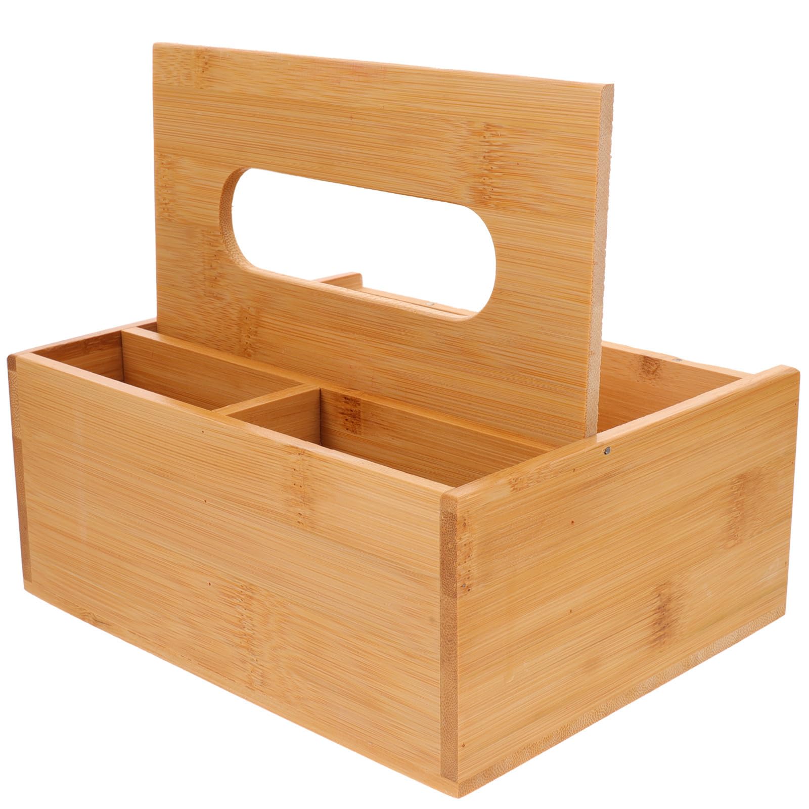 Boîte à serviettes en bois khaki avec compartiments de rangement bureau