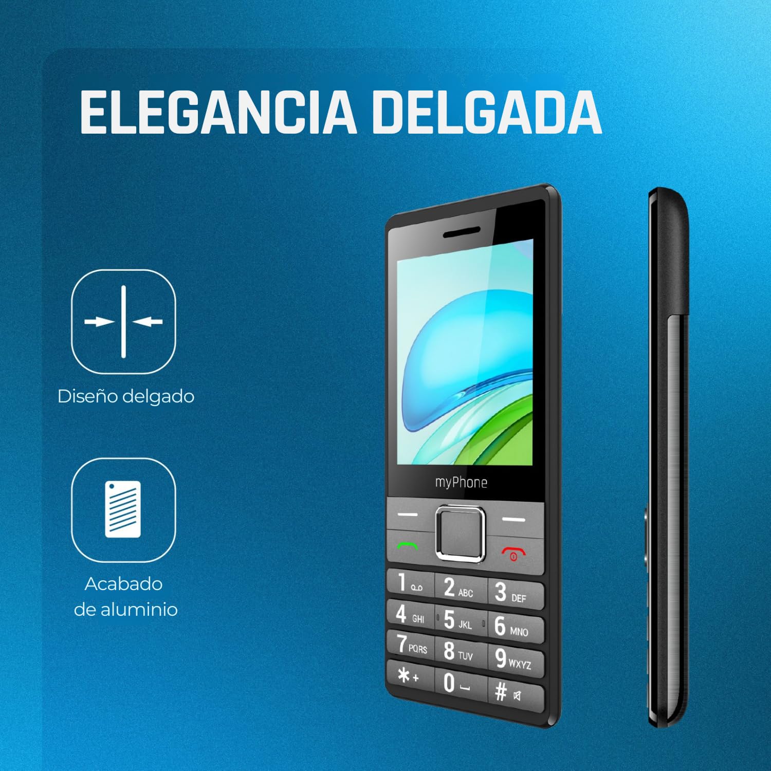 myPhone 7340 LTE Móvil para Mayores 4G con Botones Grandes, Dual SIM, Pantalla IPS 2,8", fácil de Usar, botón SOS, Negro y Plateado