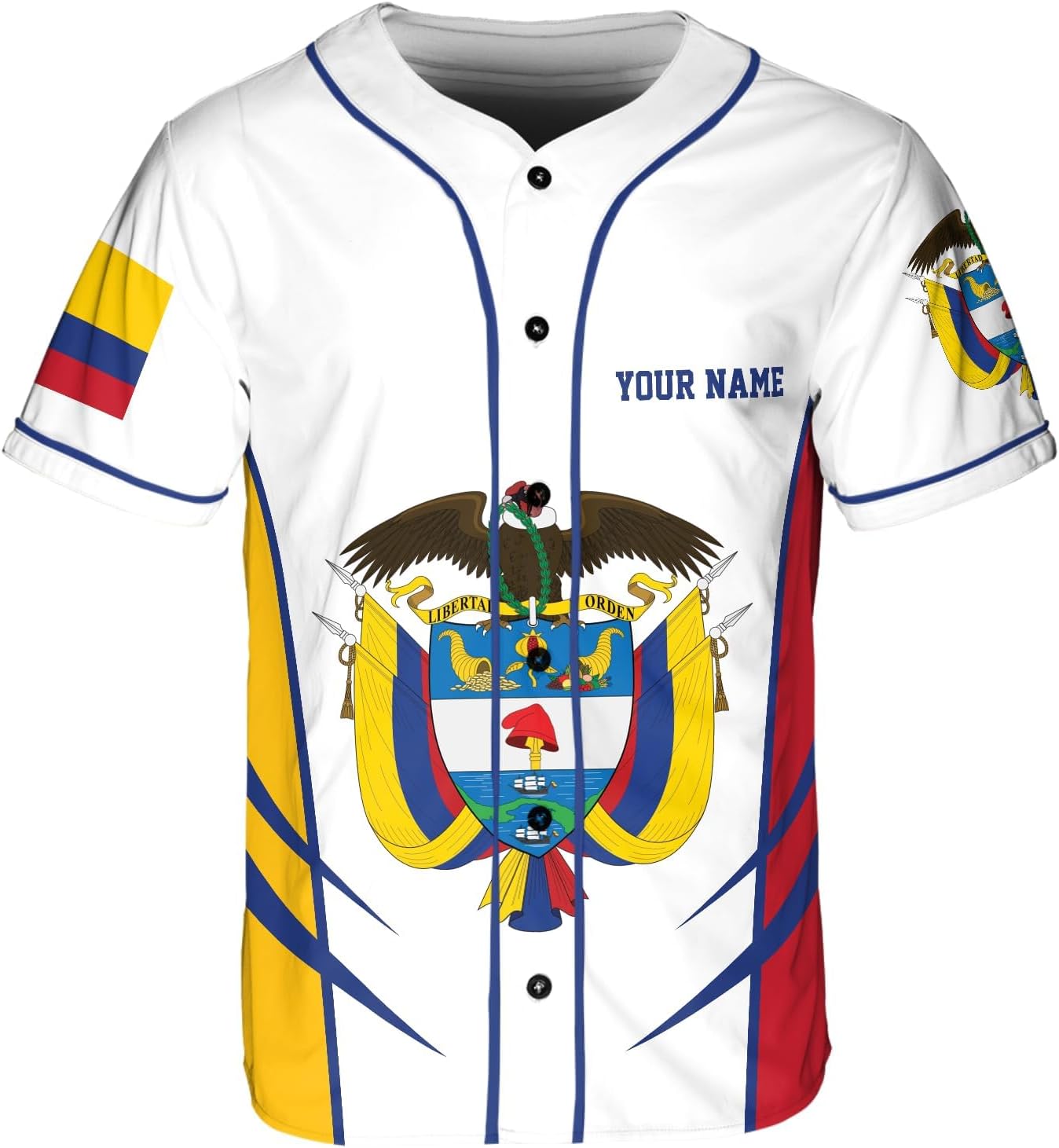 ThuhaTree StorePersonalized Colombia AOP Baseball Jersey Unisex XS-5XL, Colombia Jersey, Colombian Pride Shirt
