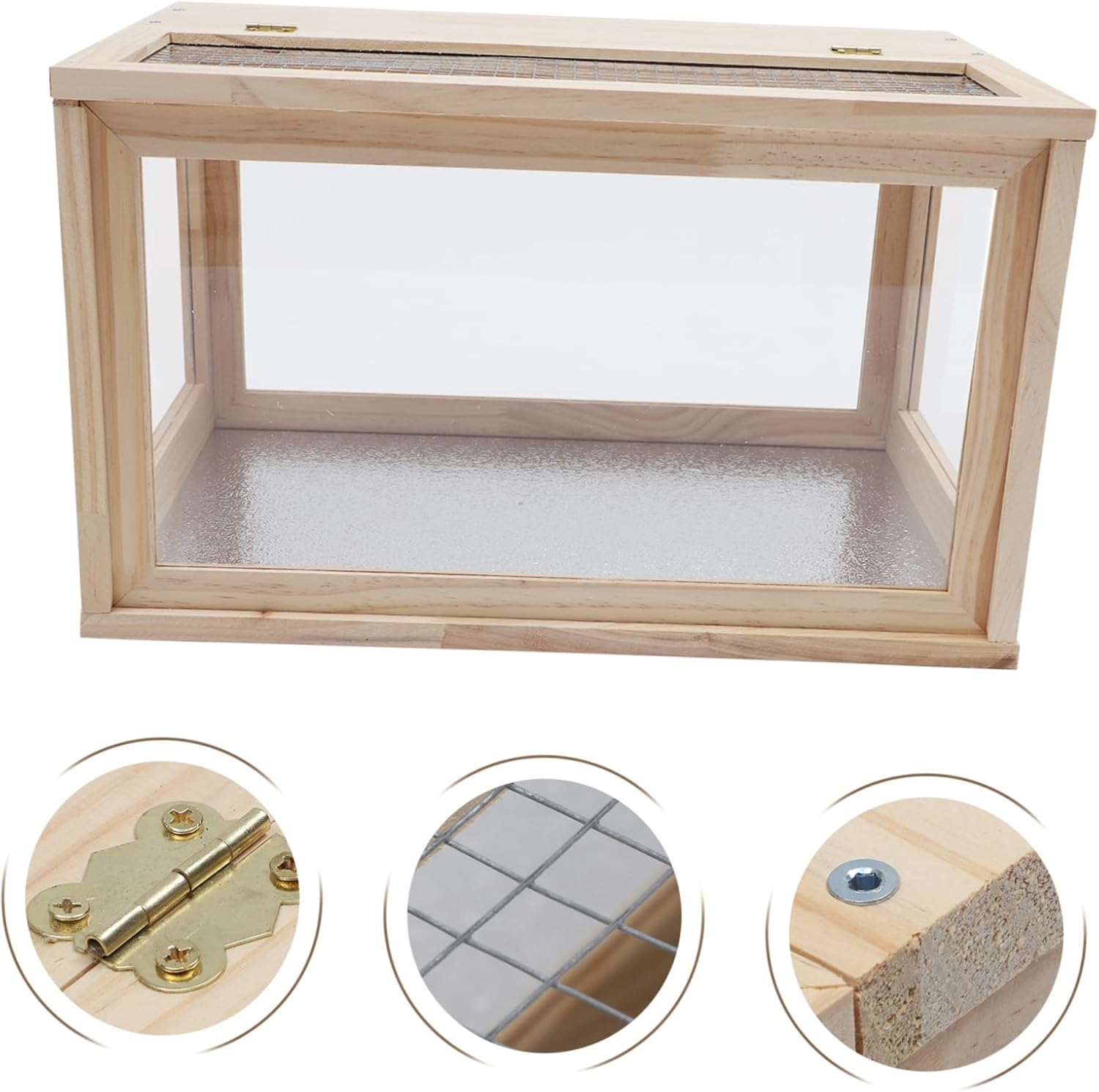 HANABASS Wooden Hamster Cage Acrylic Design Small Animal House Ventilated Habitat for Hamsters Gerbils and Mice