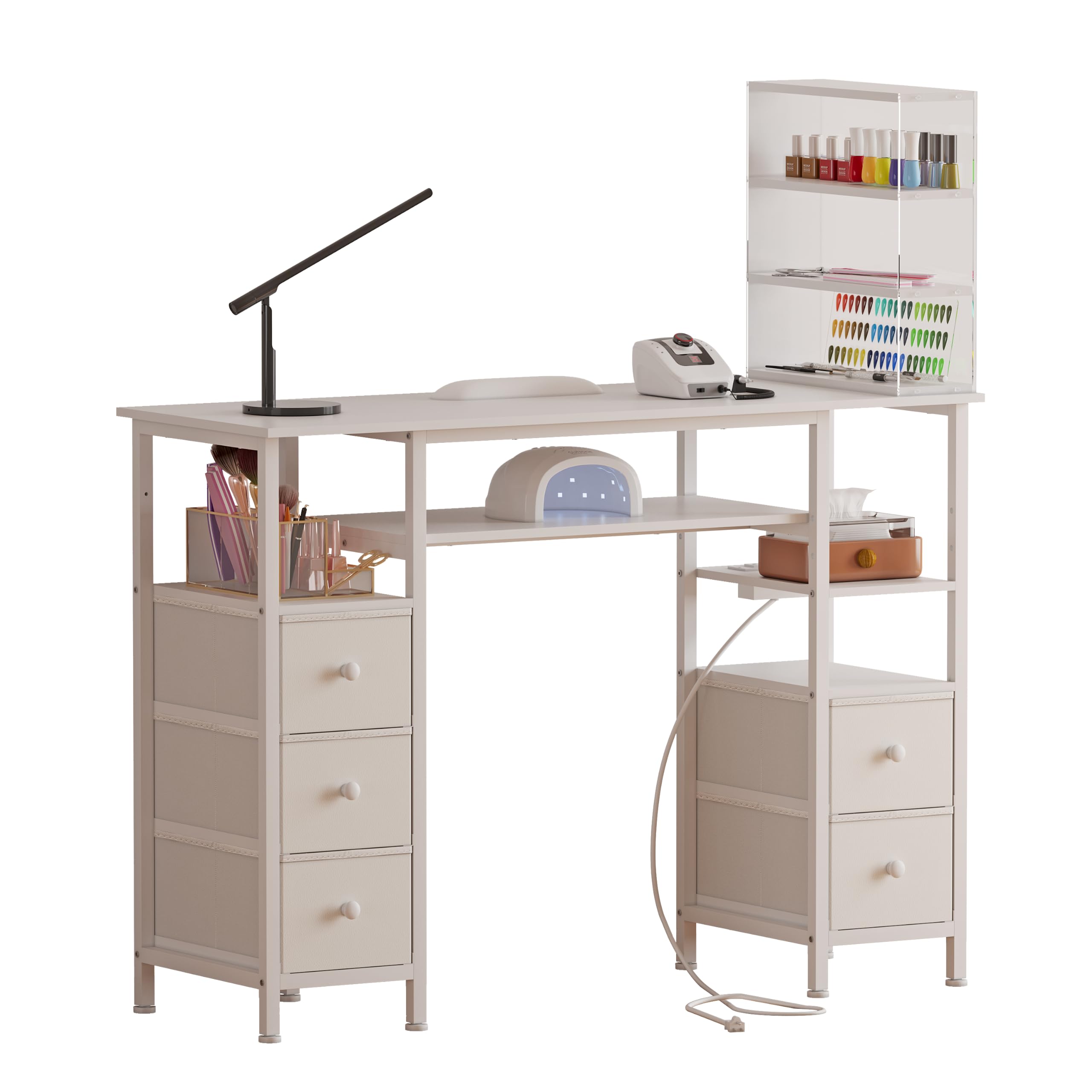 View 1 of **PARTS ONLY** NinPeen Manicure Table with Drawers & Power Outlet