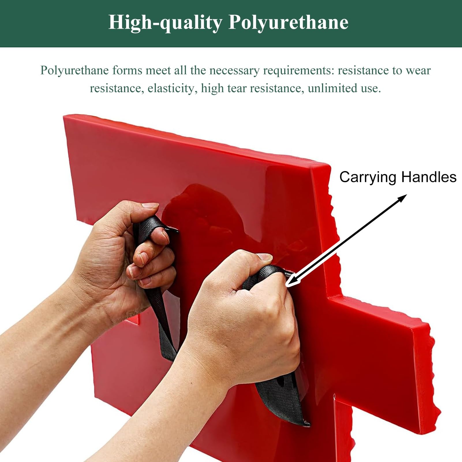 BBHW Realistic Concrete Stamp Molds Wood Plank, Polyurethane Cement Floor Seamless Texturing Mat, Stamped Pattern Paver Mold with 2 Handles (Color : 4 PCS)