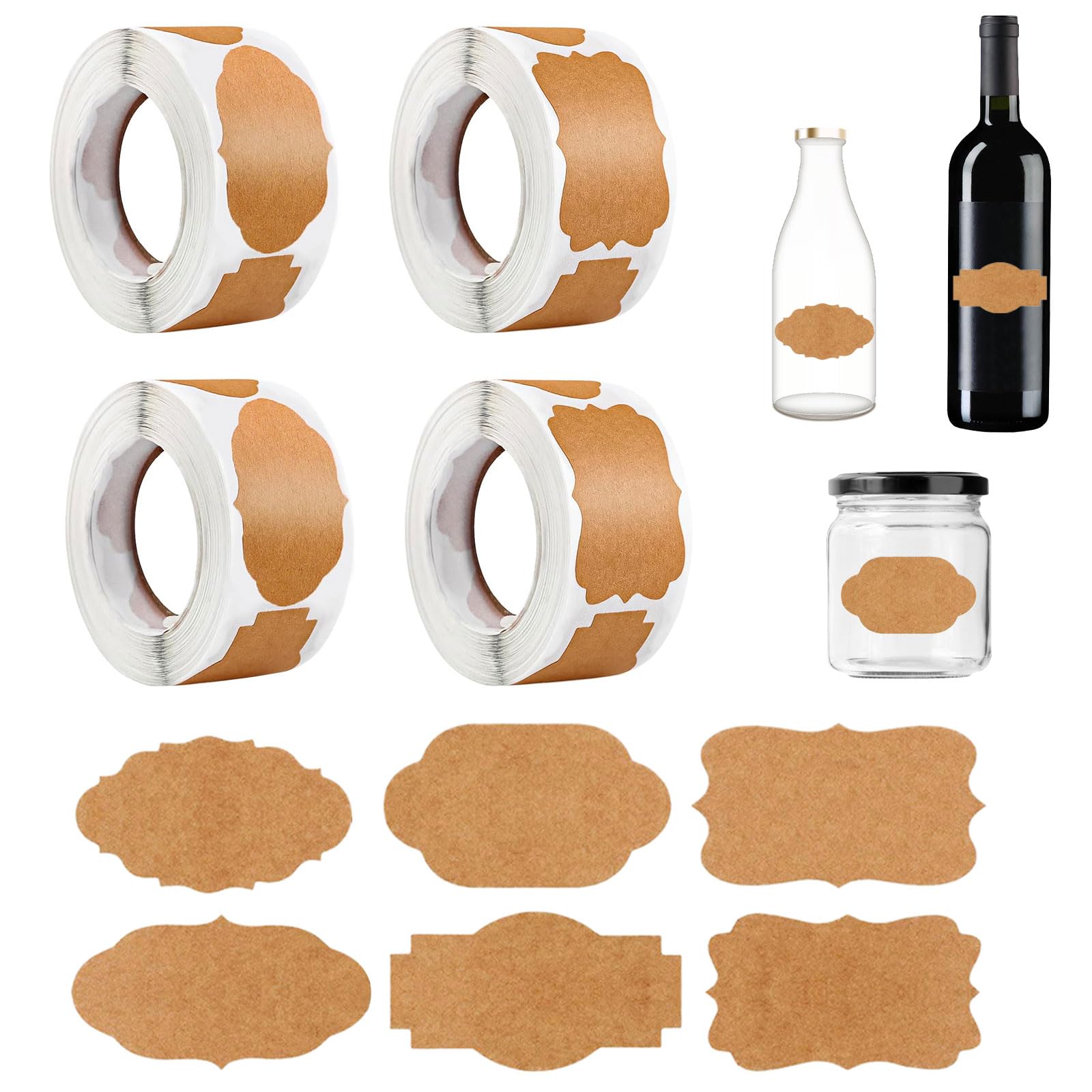 1200 Etichette Kraft Adesive 50x30mm - Per Barattoli, Regali, Matrimoni E Decorazioni - Foto 8