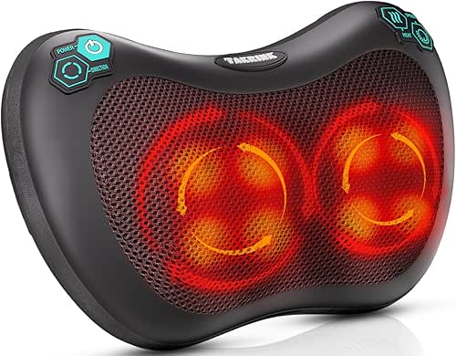 Coussin de Massage Shiatsu 8 Nœuds 3 Vitesses Réglables Rotation