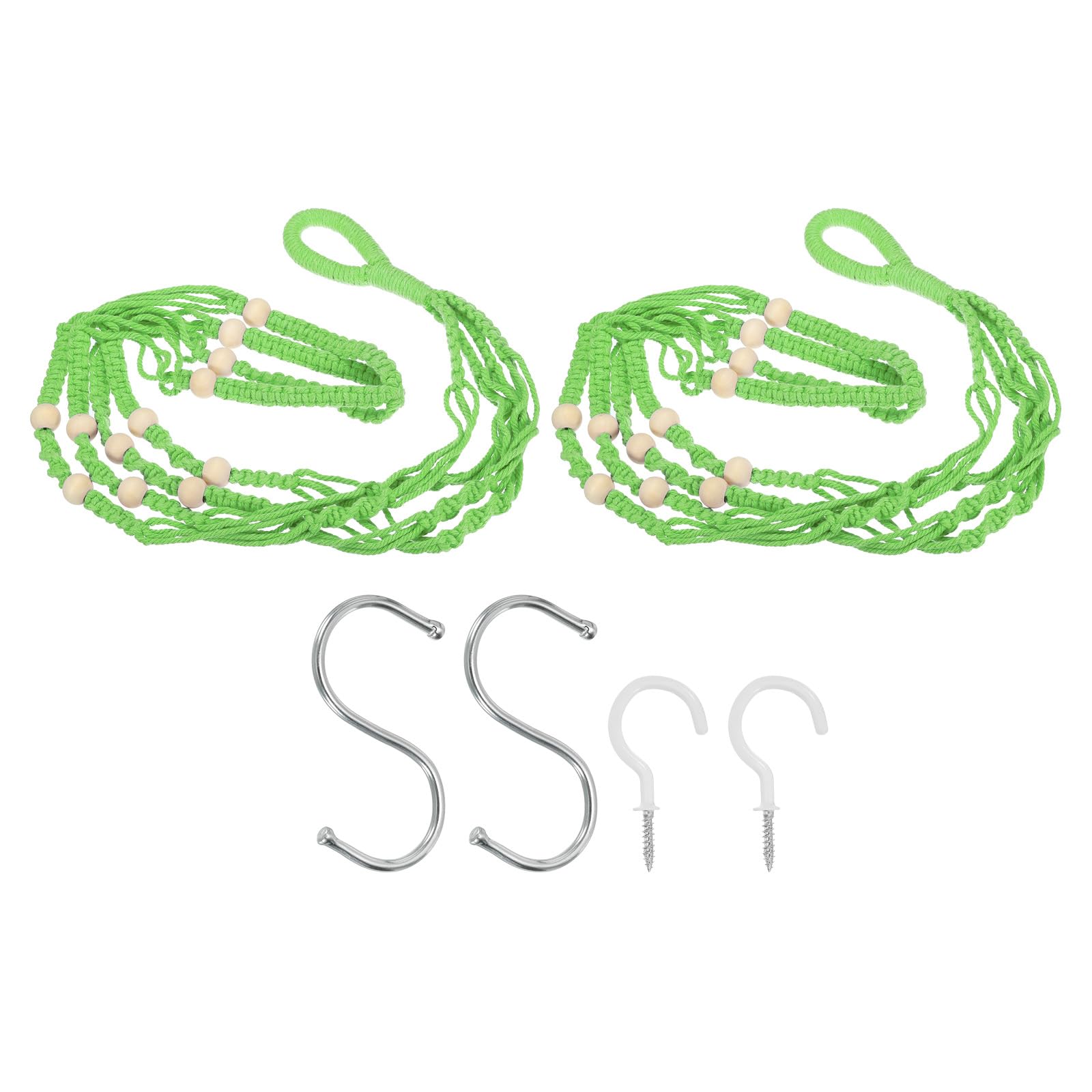PATIKIL Macrame Plant Hanger Indoor 35", 2 Pcs Long Hanging Plant Holders with Pot for Indoor Home Decor Indoor Green