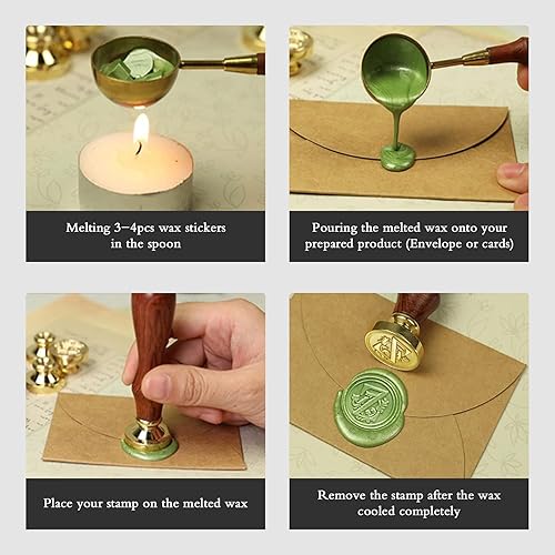 Miniatura 3 de Amoco Sello de cera de letra Z, sello de sellado de cera retro vintage, cabeza de latón clásico, mango de madera, letra del alfabeto, sello de cera