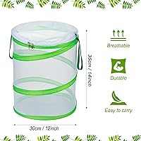 Vista 2 de Gerrii Jaula de hábitat para insectos y mariposas de 12 x 14 pulgadas de alto, malla transparente, orugas, jaula de red de mariposa, casa de hábitat