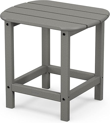 POLYWOOD SBT18GY South Beach - Mesa auxiliar para exteriores, 18 pulgadas, color gris pizarra