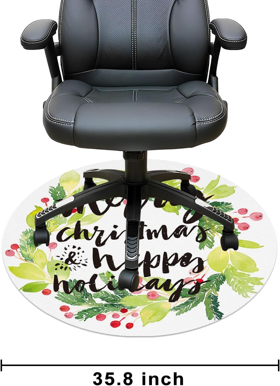 Custom Chair Mat Office Chairs Mats for Hardwood Floor Add Personalized Photo Logo Text Computer Gaming Desk Rolling Chair Rug Round Customized Gifts for Home Room, 36 Inch Black