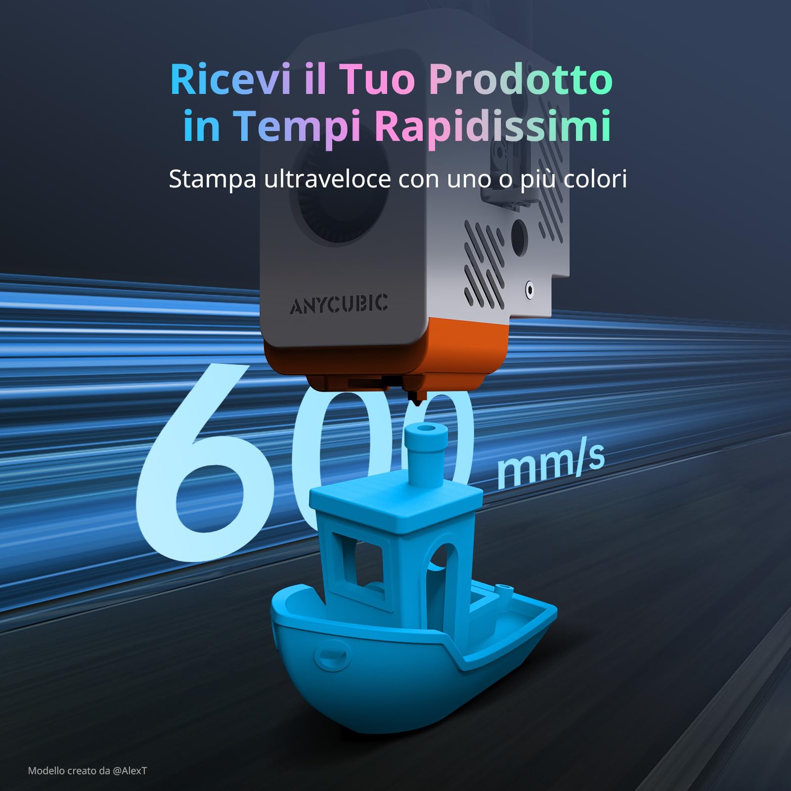 Anycubic Kobra S1 ACE 2 Pro Combo Multicolor Stampante 3D, Con Scatola di Essiccazione per Filamenti ACE 2 Pro Inclusa, 600 mm/s ad Alta Velocità, Alimentazione Automatica a 4 Colori, 250×250×250 mm³
