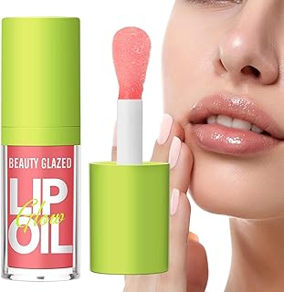 Lip Oil Tinted | Brilho labial hidratante com cor - Bálsamo para lábios com brilho e brilho nutritivo transparente para lábios não pegajoso Bálsamo para lábios com óleo para cuidados com Novent