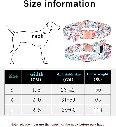 Miniatura 2 de Collar de perro, collar para perrera, collar de cachorro con patrón floral, lindo collar para perro con flor de diamantes de imitación desmontable