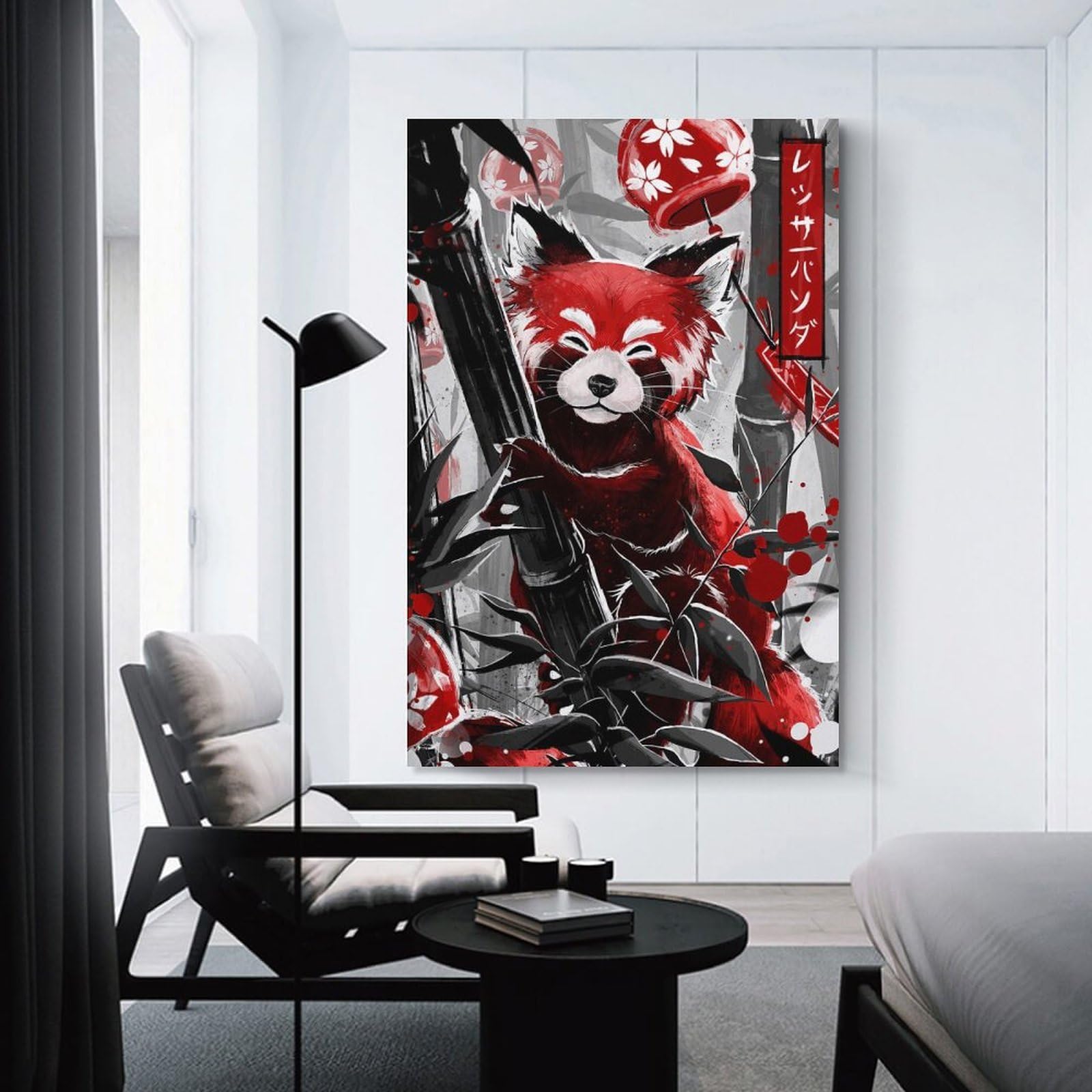 Junmoney Home Decor Wall Art Guardian of The Emerald Forest - Red Panda, 24x36inch(60x90cm), for Workspace Walls, Study Corners Or Bedrooms, A Smart Decor Choice for Study Walls
