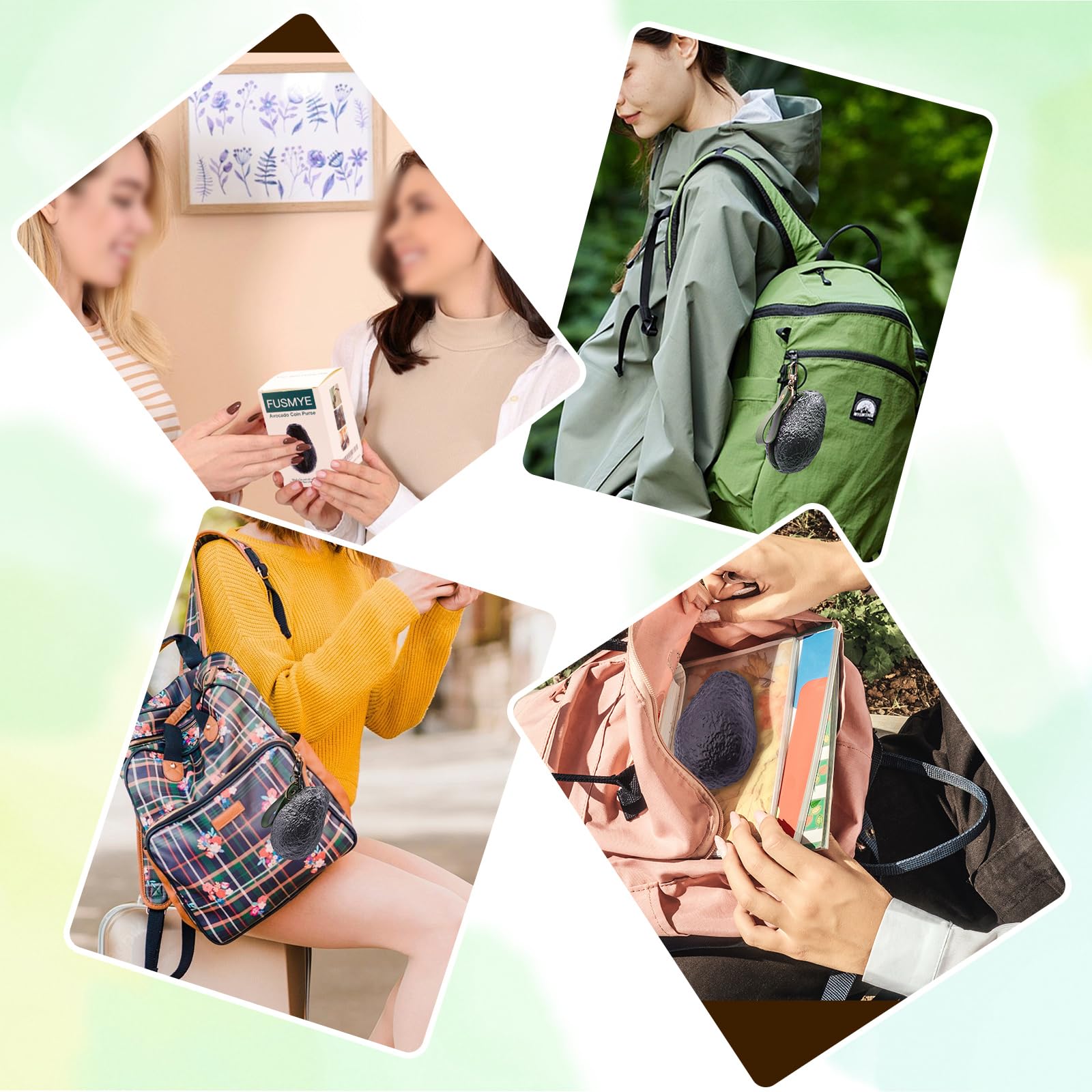 Avocado Coin Purse Pouch, Funny Novelty Wallet Gifts For Avocado Lover Women Kids, Portable Small Storage Bag Money Key Bag Keychain, Realistic Looking Cute Decorations, Wristlet Wallets