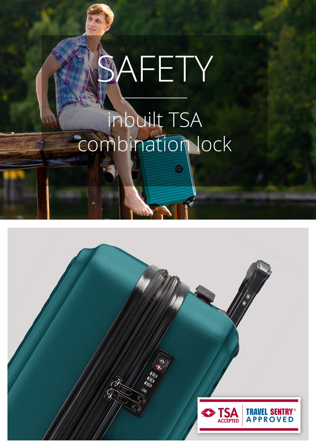 Hauptstadtkoffer Mitte - Valigia rigida media 68 cm estensibile, valigia da stiva, serratura TSA, 4 ruote doppie, trolley da viaggio, 88 L + Etichetta bagaglio digitale, Turchese