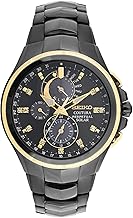 Seiko Analog Black Dial Men's Watch-SSC573P1 Stainless Steel, Black Strap