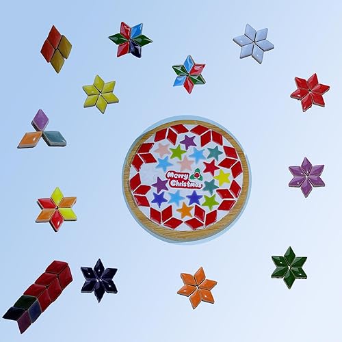 Miniatura 6 de Azulejos de mosaico de cerámica para manualidades, azulejos de mosaico de pétalos de colores surtidos de 7 onzas de cerámica para suministros de