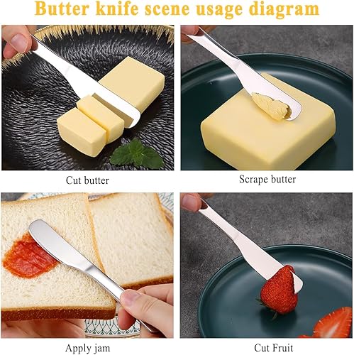 Miniatura 6 de Homquen Cuchillo de mantequilla de acero inoxidable, esparcidor de mantequilla, cuchillos de mantequilla, cuchillo esparcidor de mantequilla para