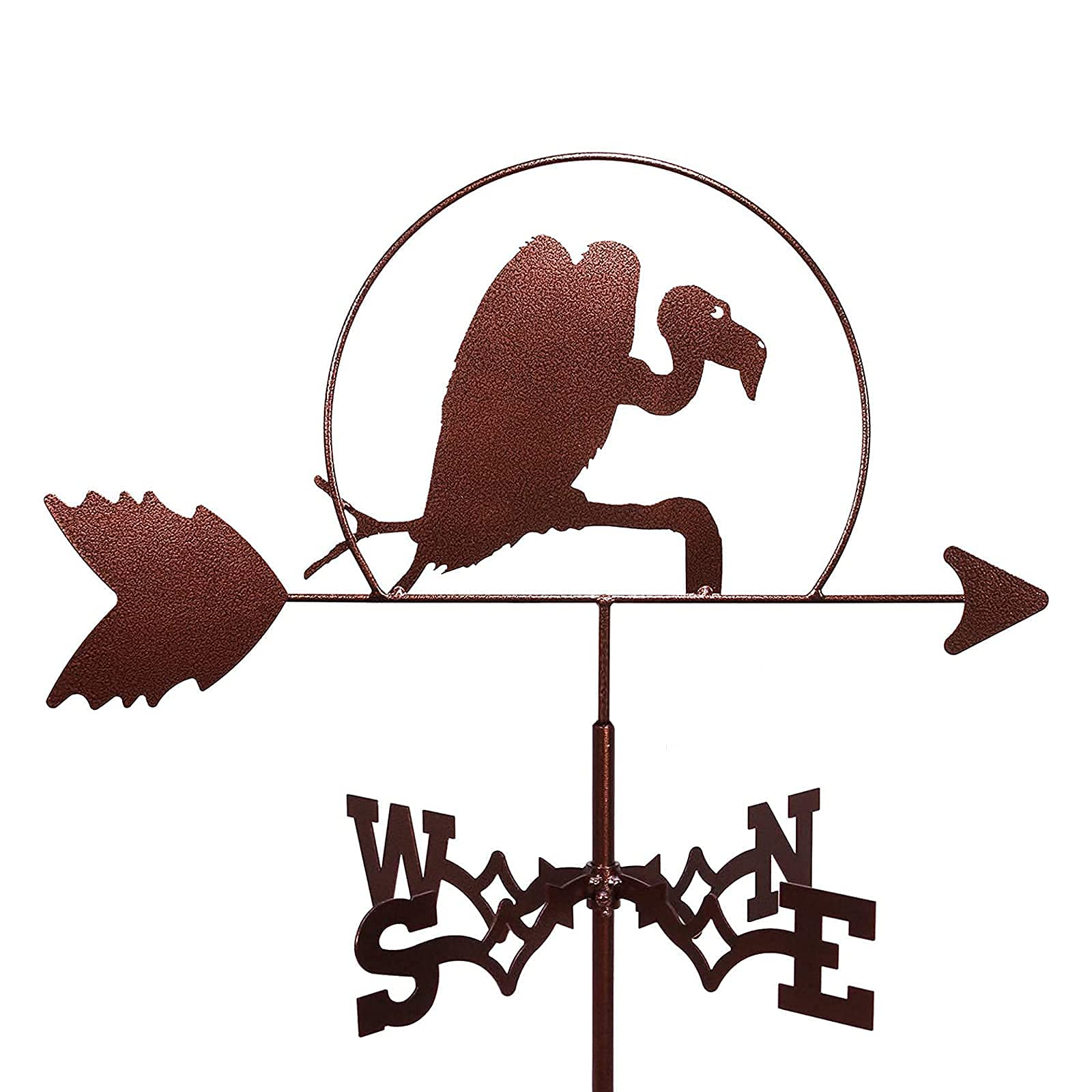 WIQUYBML Weathervane with Buzzard Vulture Pattern Ornament, Wind Vane Garden Stake Weather Direction Indicator Coating, Easy to Assemble