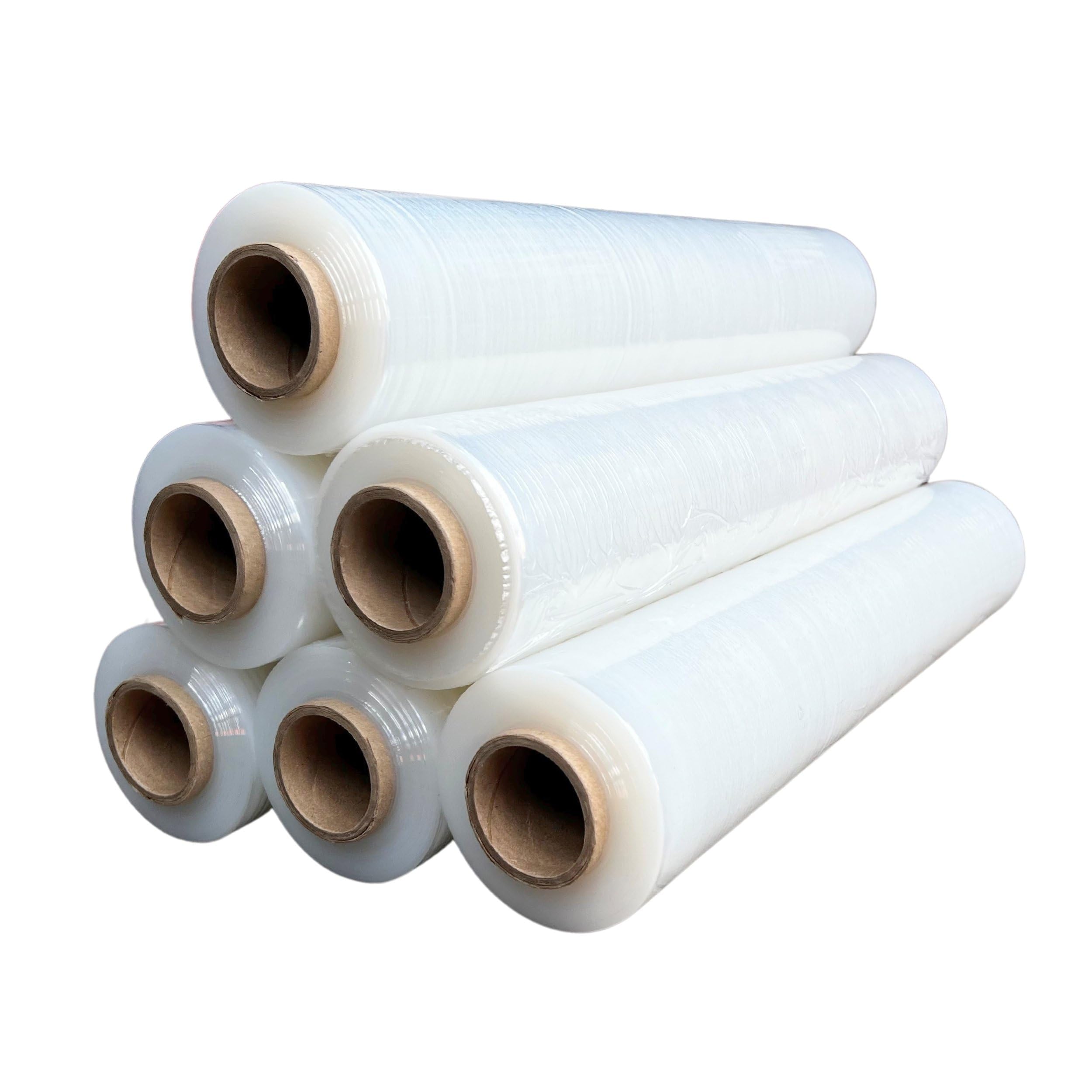 Stretchfolie Transparent 17 20 23 my | Wickelfolie 150m - 300m 50cm 1,5-3,1 kg | Handstretchfolie für paletten, möbel, koffer, verpackung, Umzugsfolie | aus Rolle (6, 23my 300m)