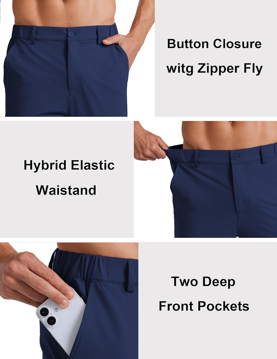 COOFANDY Mens Golf Pants 30"/32"/34" Stretch Work Dress Pants Lightweight Quick Dry Comfy Trousers with 4 Pockets - Image 5