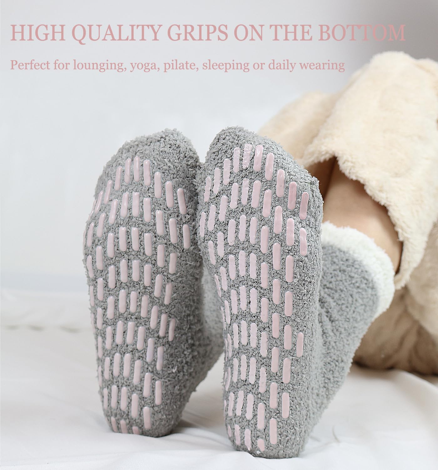 Ginmewrae Women Fuzzy Socks Cozy Soft Fluffy Cute Animal Slipper Socks Sleeping Warm Socks Christmas Gift for Girls: E 6 Pairs Mix Patchwork