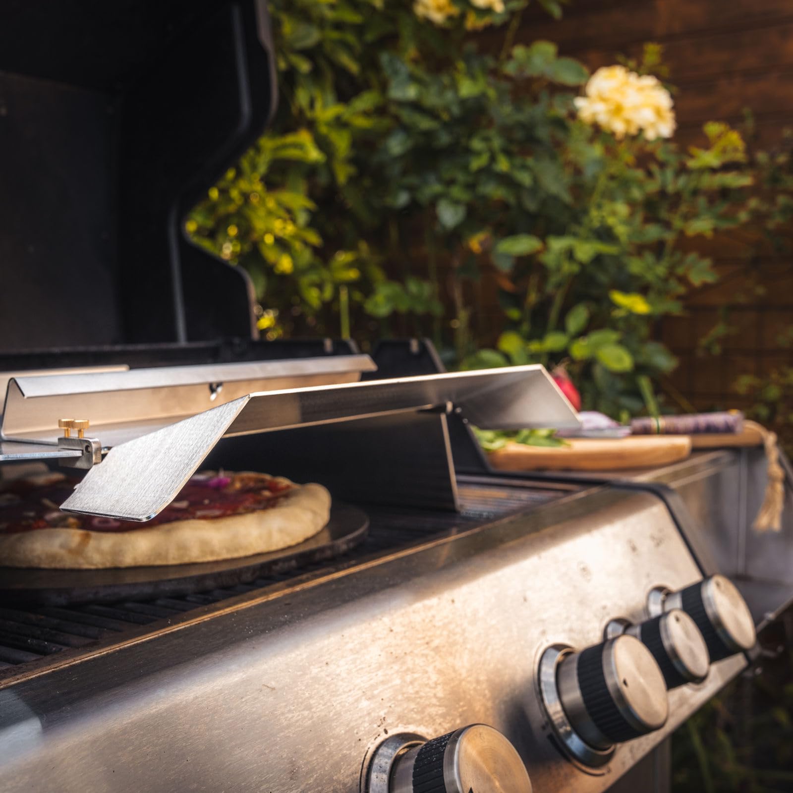 Grillrost.com Das Original Acier à Pizza de Base - extrêmement Massif avec Bande enfichable