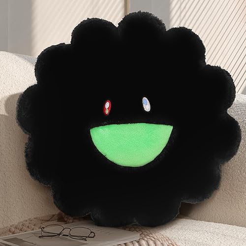 Almohada de flores, almohada colorida en forma de flor, cojines de piso de cara sonriente, lindas almohadas de felpa de girasol, bonita decoración