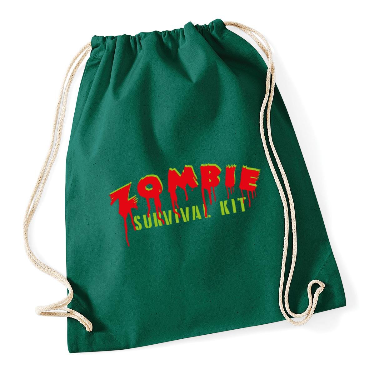 Hippowarehouse Zombie survival kit Drawstring Cotton School Gym Kid Bag Sack 37cm x 46cm, 12 litres