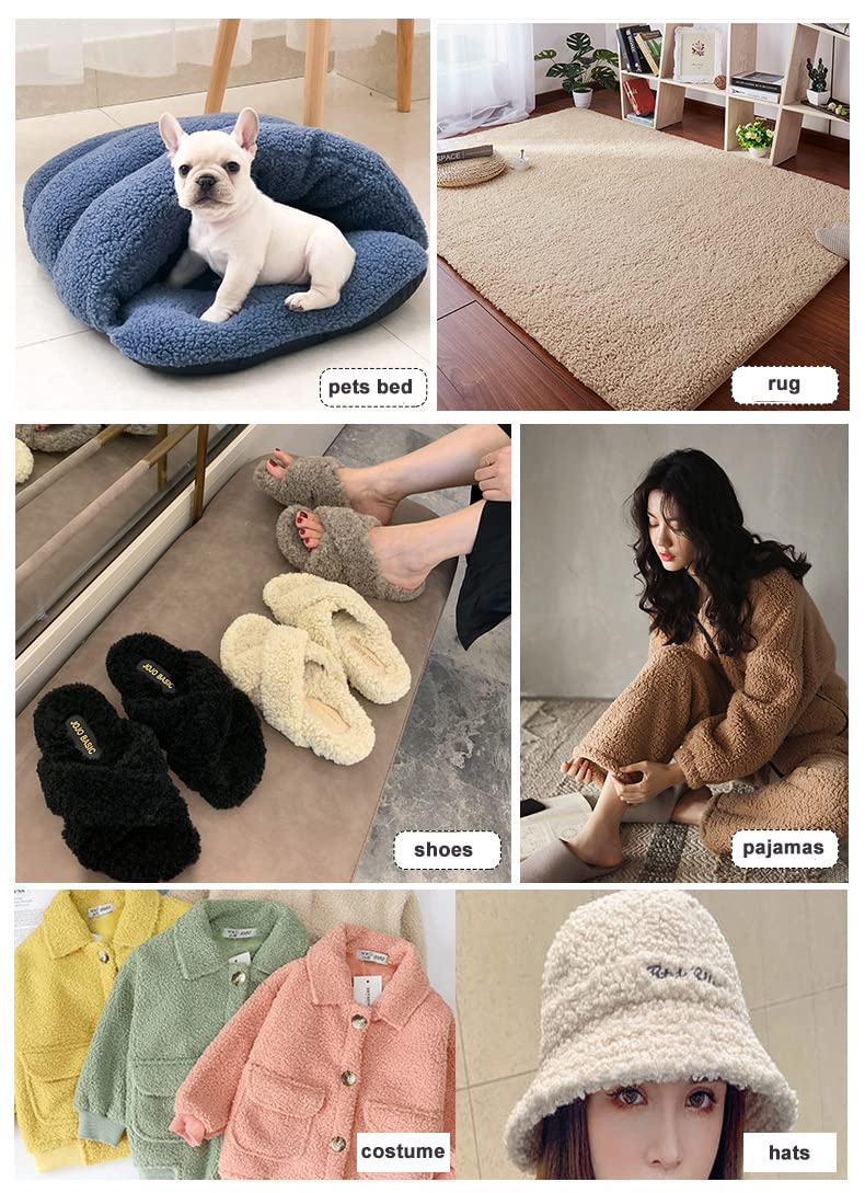 Finta Pelliccia Di Pecora Sherpa Tessuto - Cioccolato Paws - Foto 6