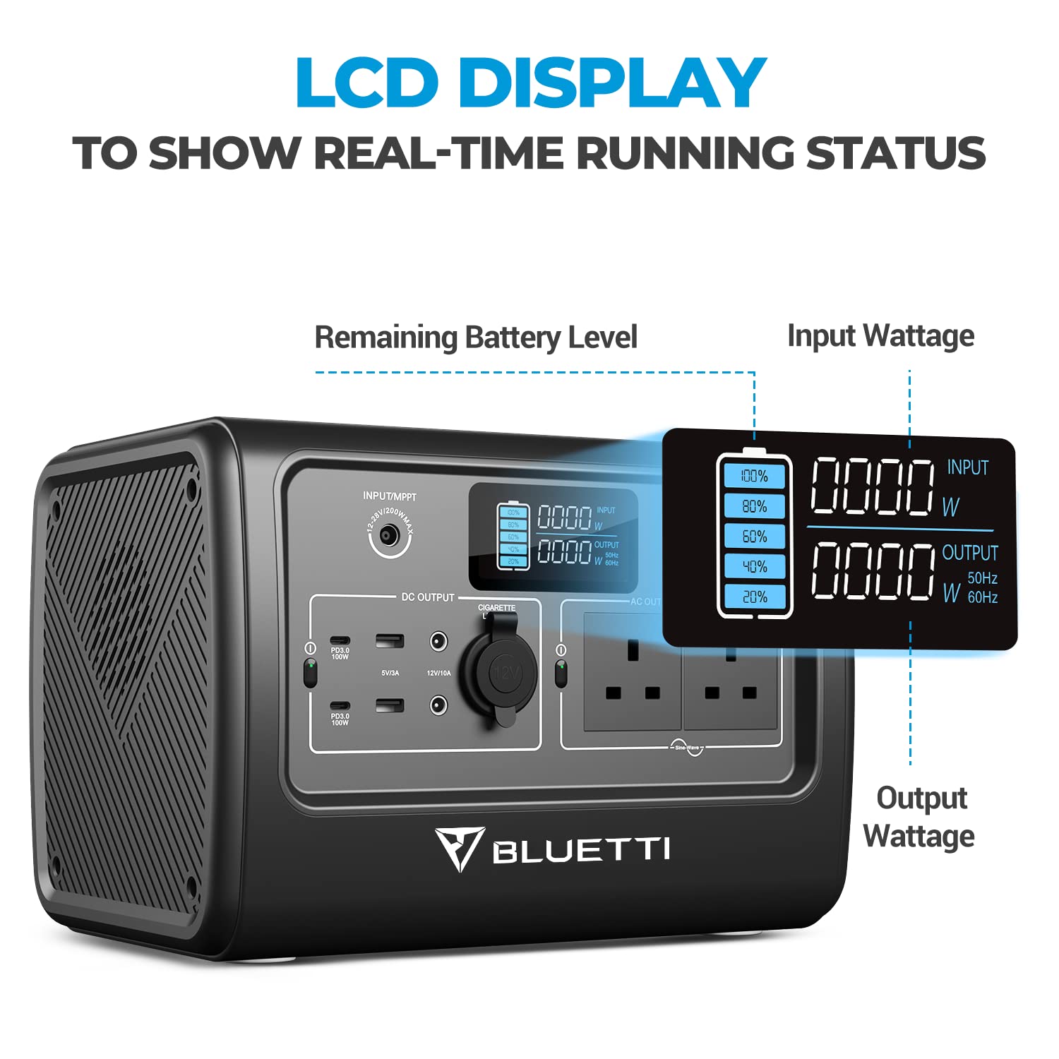 BLUETTI Portable Power Station EB70 1000W/716Wh Power Generator with 2
