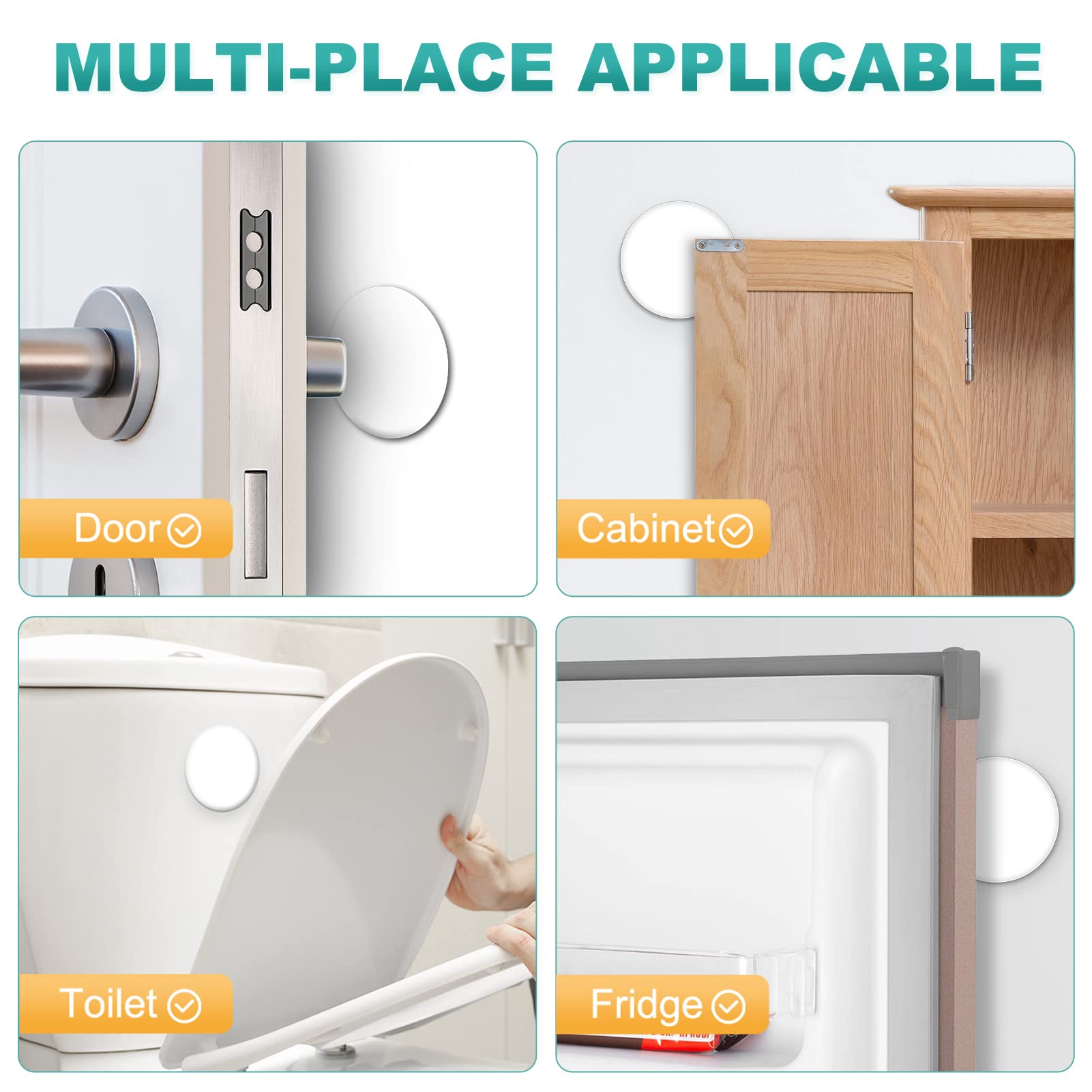 Door Stopper Wall Protector 4 PCS 3.15", Larger Silicone Door Handle Bumper, Wall Protectors with Self Adhesive Sticker for Protecting Wall 2