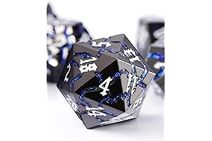 Definitely Nat 1: Blue Glitter D&D Dice Set