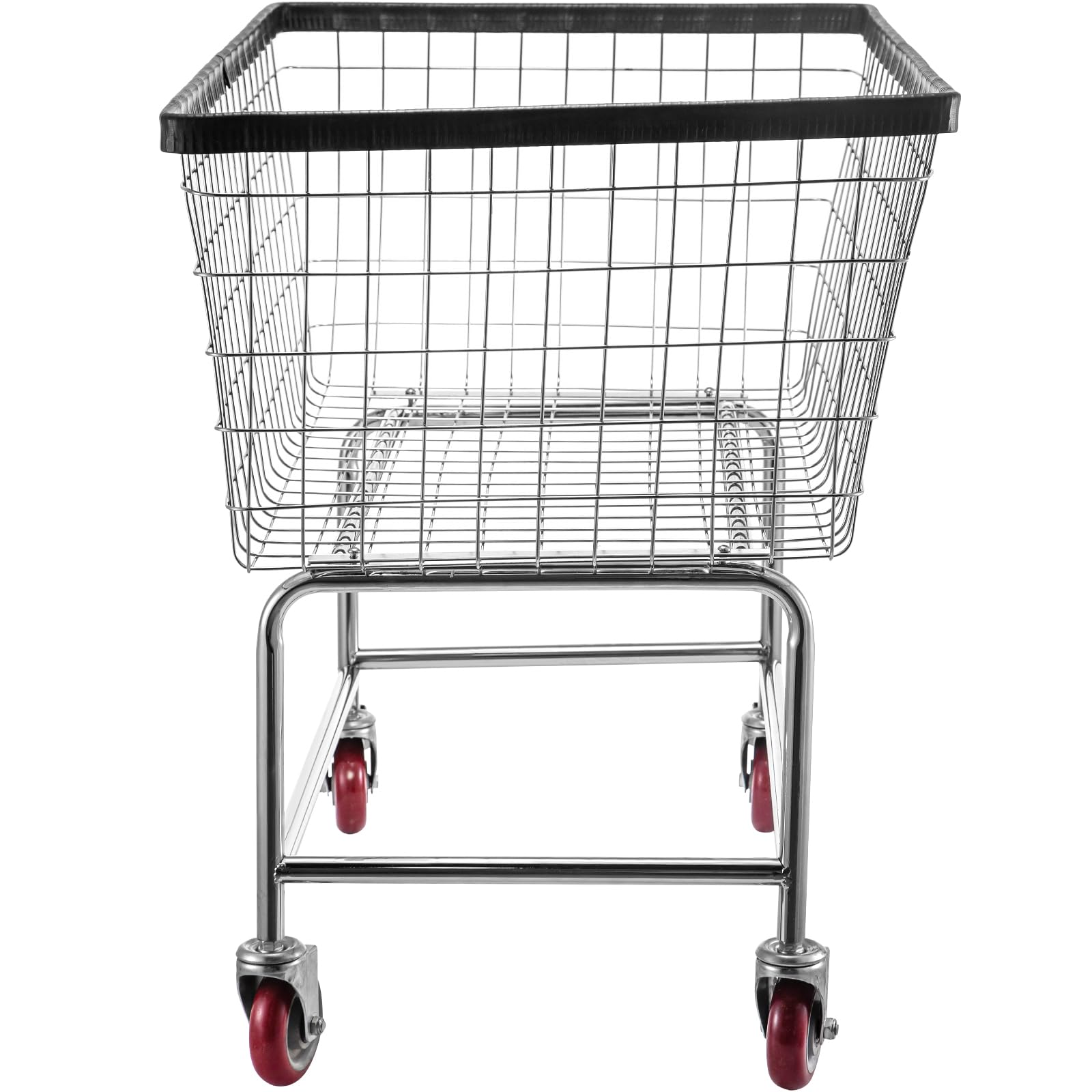 VEVOR Carrello portabiancheria in filo metallico con ruote, Carrello portabiancheria in filo metallico commerciale da 35''x15,7''x22'', Telaio in acciaio con finitura cromata