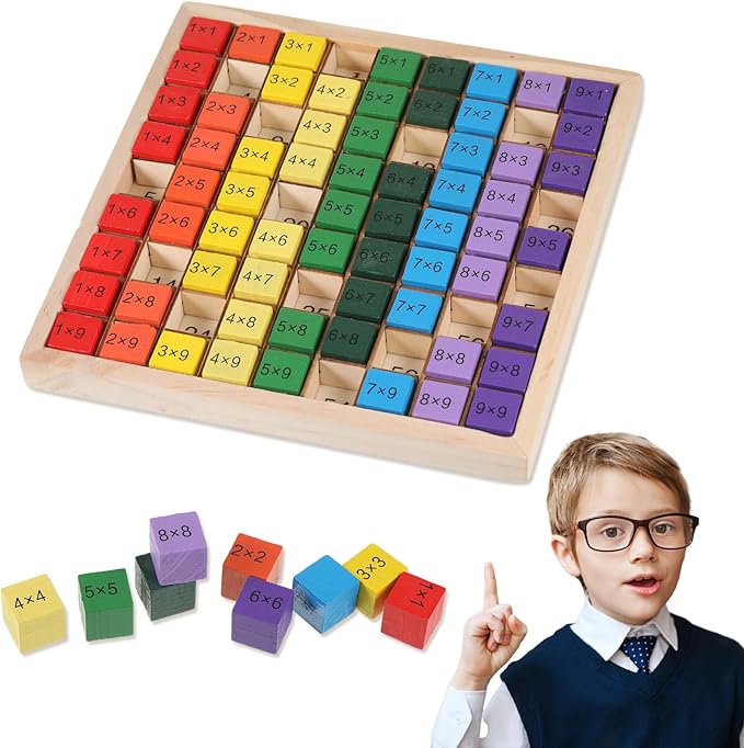 JYNVO Einmaleins Brettspiel - Montessori Rechenspiel Aus Holz