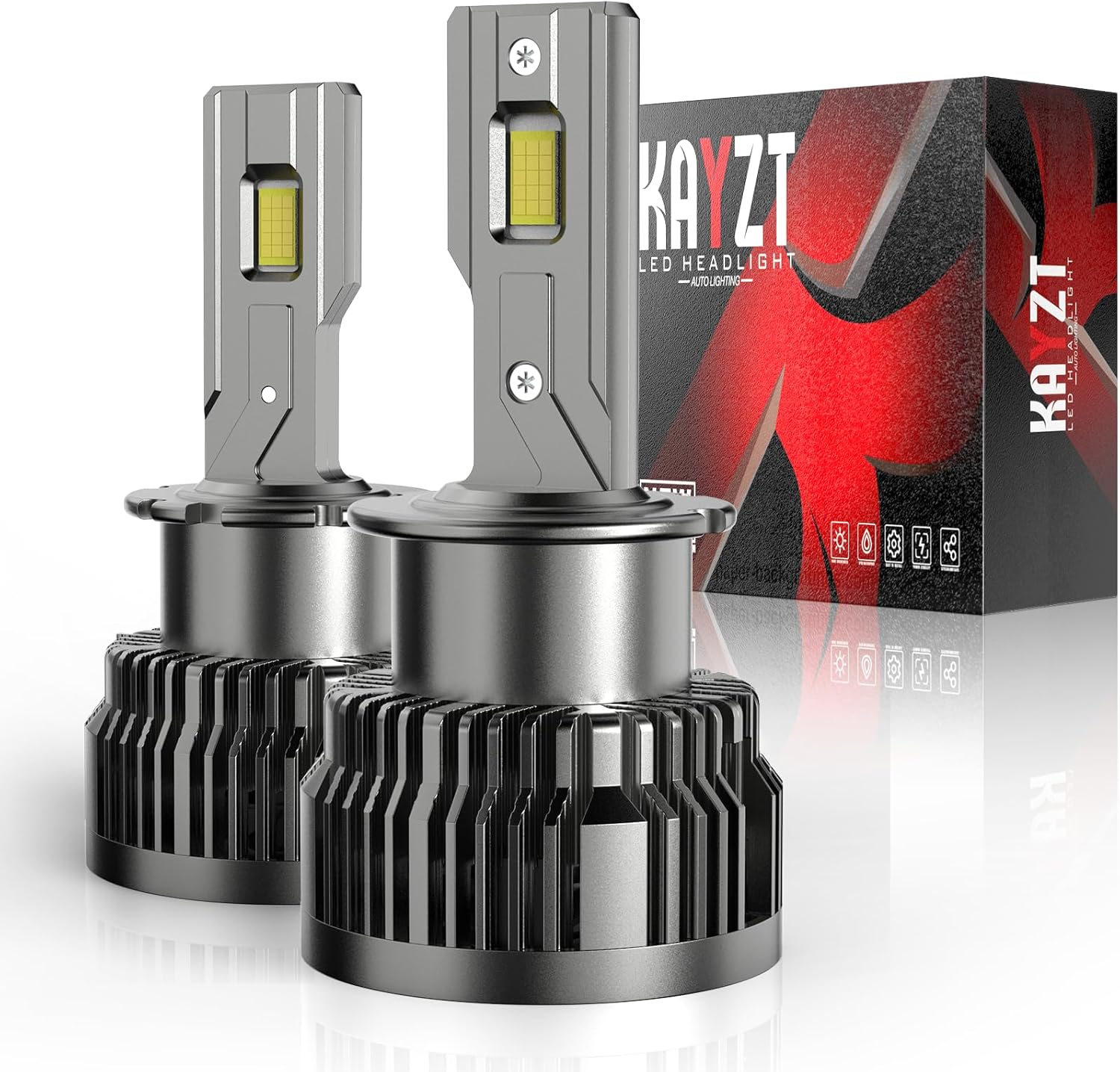 KAYZT D2S D2C D2R LED Headlight Bulbs 24000 Lumens 600% Brightness 120W ...