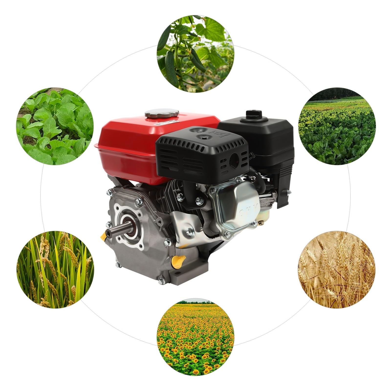 Motor Portátil A Gasolina De 4 Tiempos, Arranque Manual, Gran Potencia, Tanque Combustible, Bajo Consumo, Refrigeración por Aire, 4000 W, 7,5 HP Rendimiento Potente