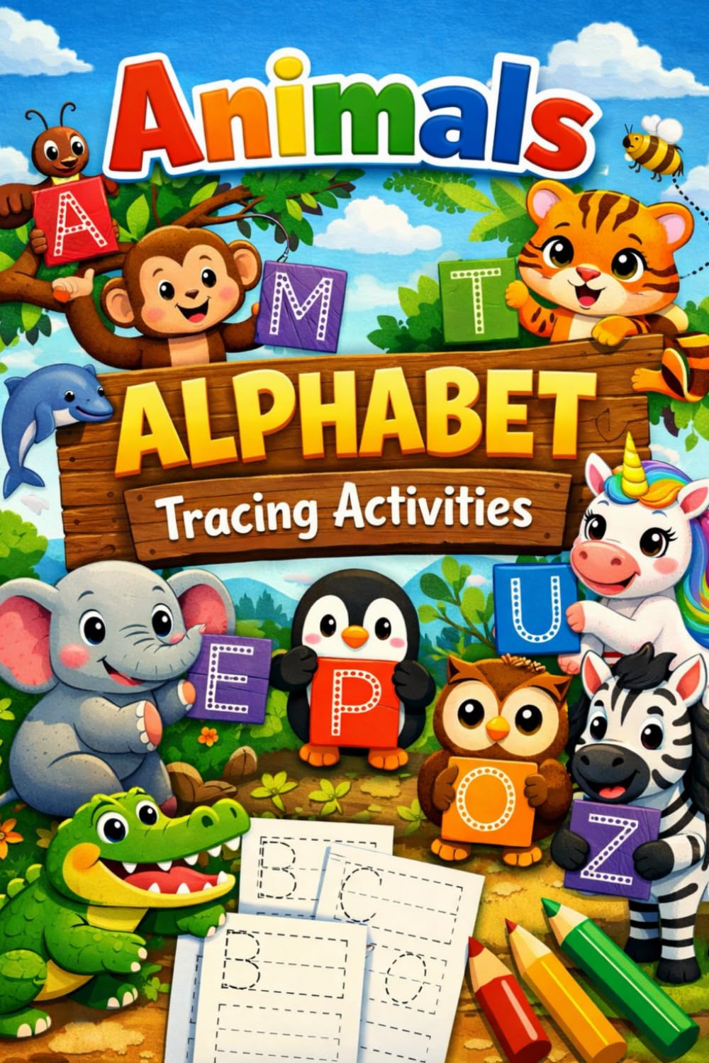 Animals Alphabet Tracing Book for Kids: ABC Letter Tracing and Handwriting Practice with A–Z Animals for Preschool and Kindergarten (Ages 3–6)