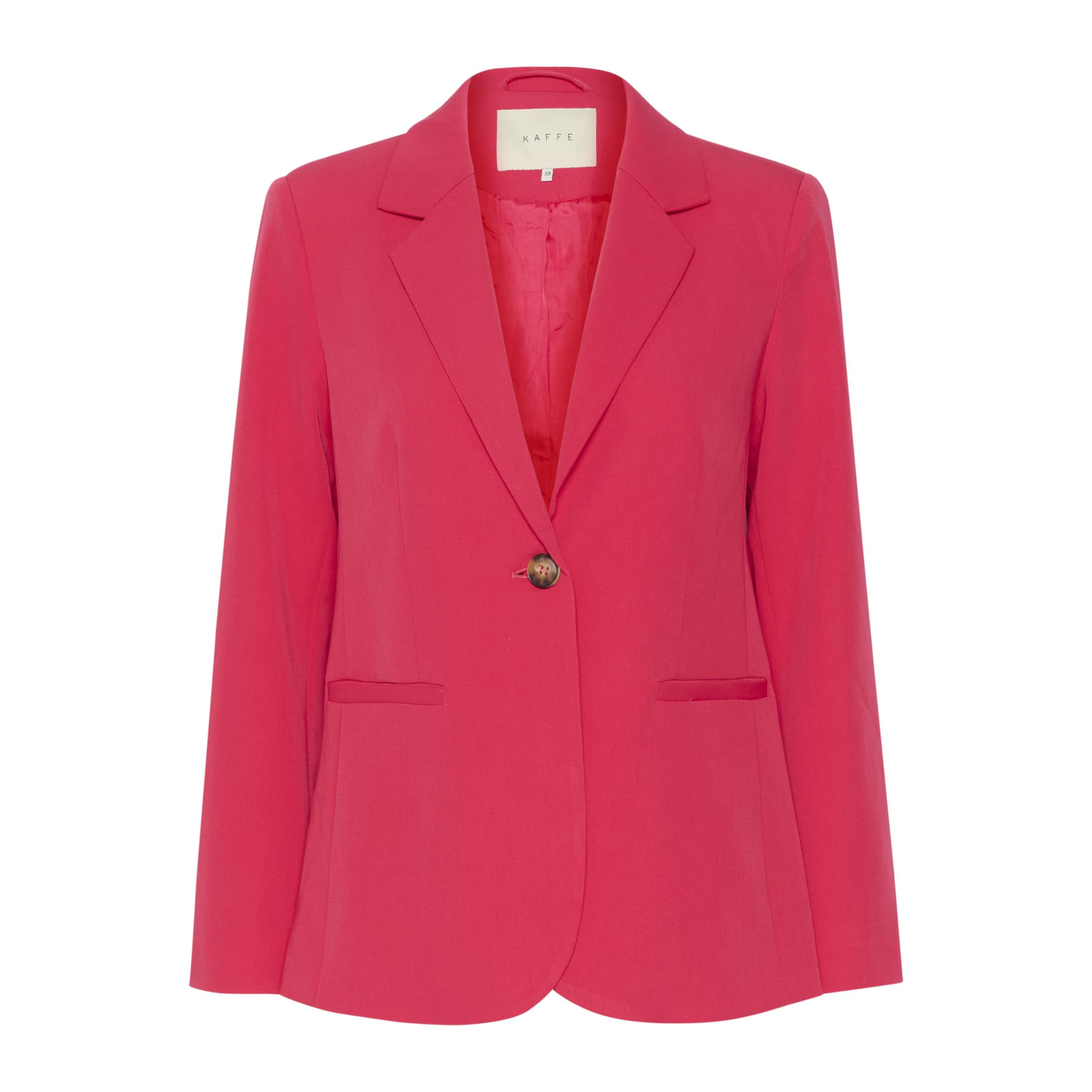 KAFFE Blezerek Kobiety Kaffe damski marynarka single breasted Notch Lapel regularne dopasowanie rzucone kieszenie