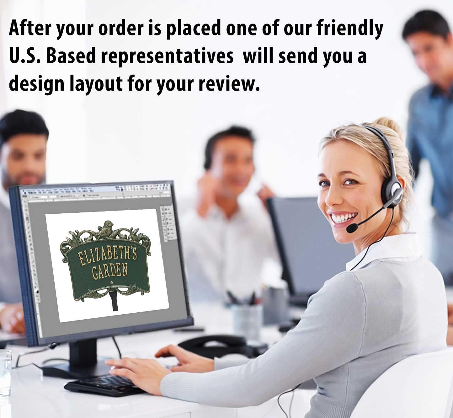 Whitehall™ Personalized Cast Metal Yard Plaque - Song Bird Garden Lawn sign. Made in the USA.