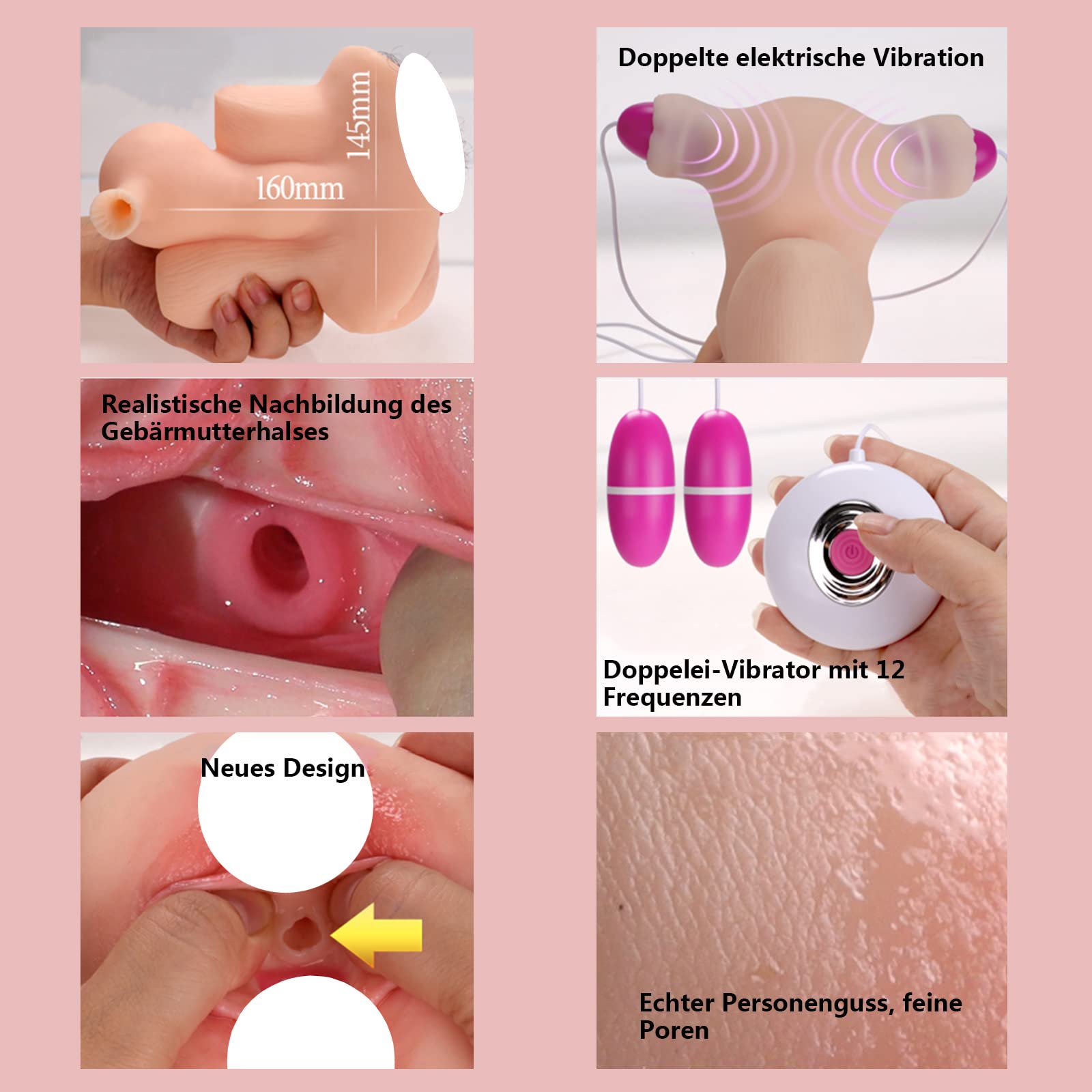 Simulations-Wasserspray-Masturbator Für Die Gebärmutter,10-Frequenz-Vibration Masturbieren Mann Elektrisch Pussy Taschenmuschi Groß Mit 3D Vagina Anal,vagina Klitoris Uterus Erotik Sexspielzeug