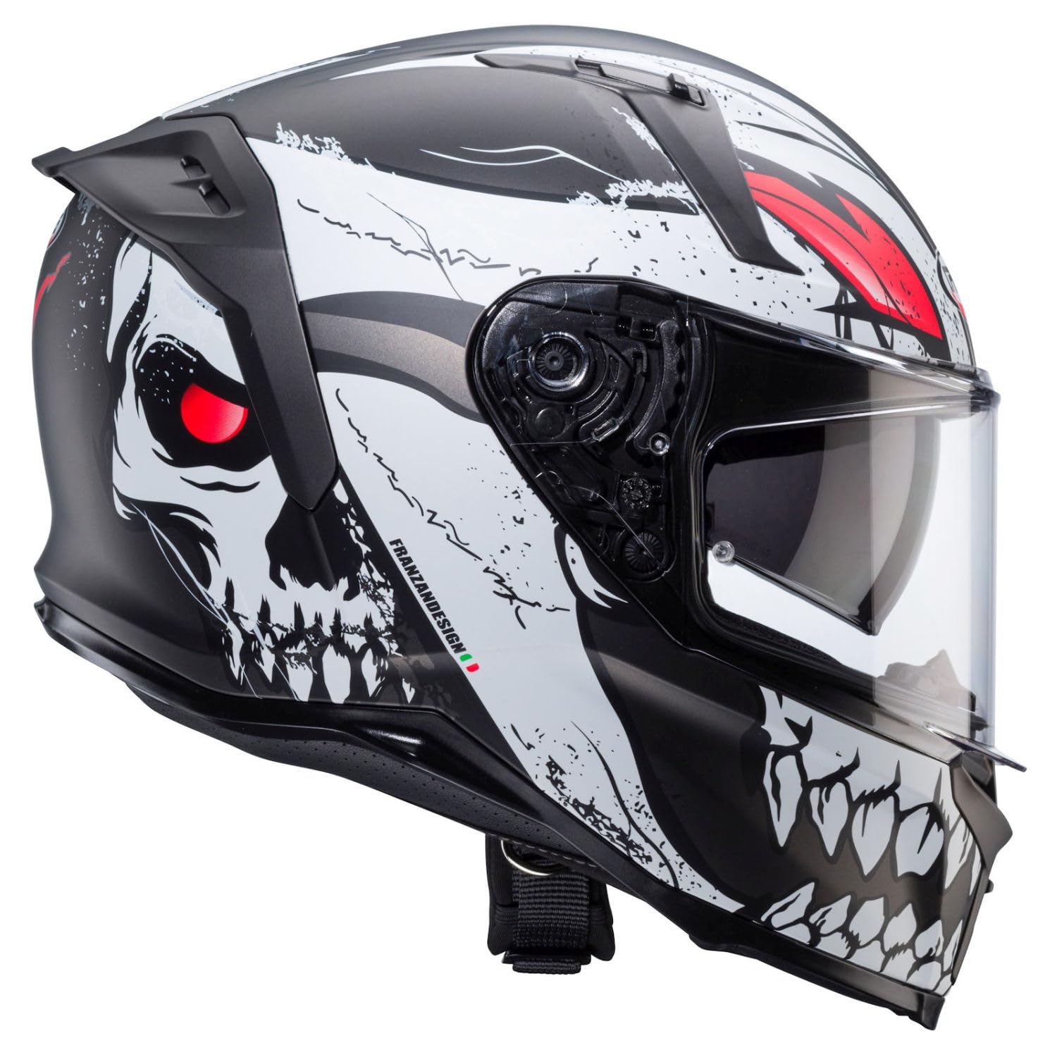 CABERG AVALON X PUNK MATT GREY / WHITE / RED XS CASCO INTEGRALE