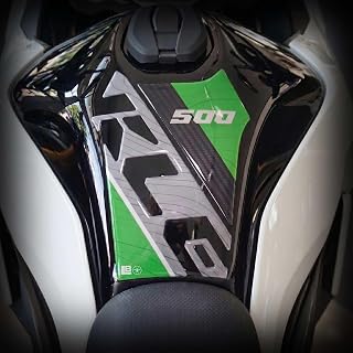 labelbike 3D Sticker Motorcycle Tank Pad Compatible with Kawasaki | KLE500 2026, Resin Protection, Anti-Scratch, Decoration, Green