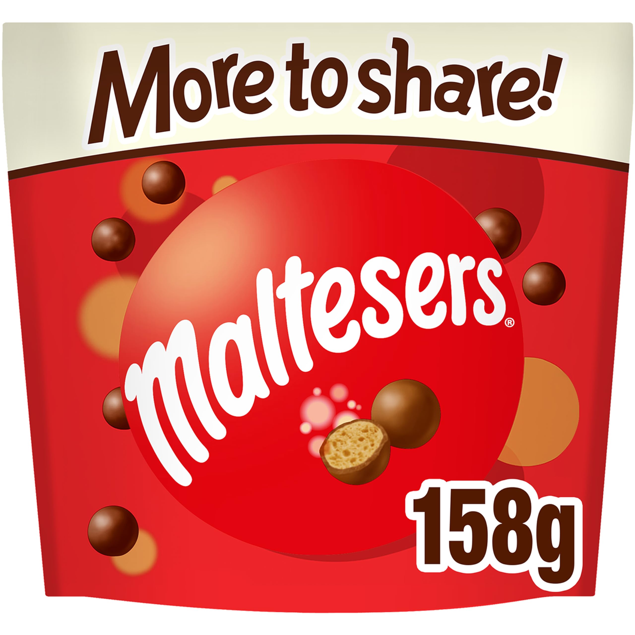 Maltesers Milk Chocolate Sweets Sharing Bag 158g – Chocolate Sweets with Crunchy Malt Centre, Milk Chocolate Candy, Chocolate Gift Bag, Sharing Snacks & Hamper Filler