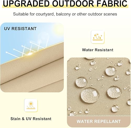 Miniatura 3 de downluxe Juego de 4 cojines para sillas de exterior para muebles de patio, cojines impermeables para sillas de patio con lazos, cojín de espuma