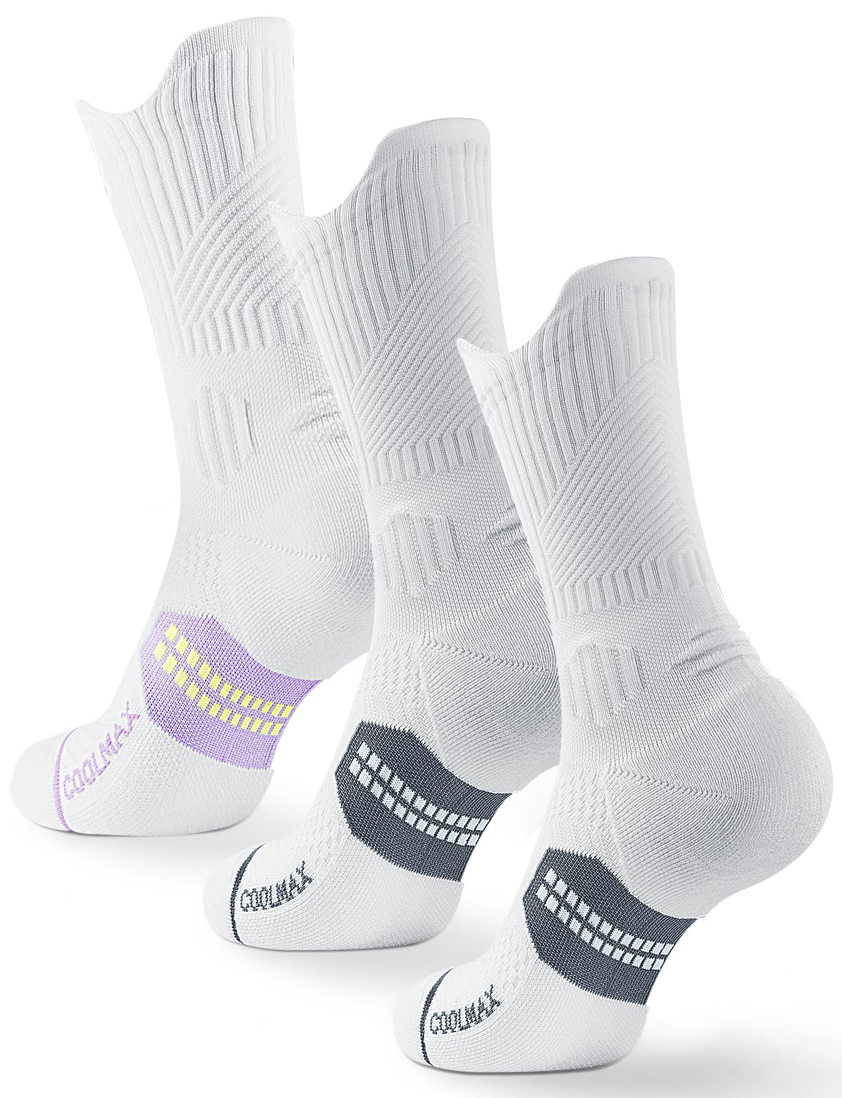 Juclise Bambus Kompression Laufsocken Damen Wandersocken | Atmungsaktives Anti-Blasen Sportsocken COOLMAX leitet Feuchtigkeit ab, verhindert Blasen, trockenes Fußklima