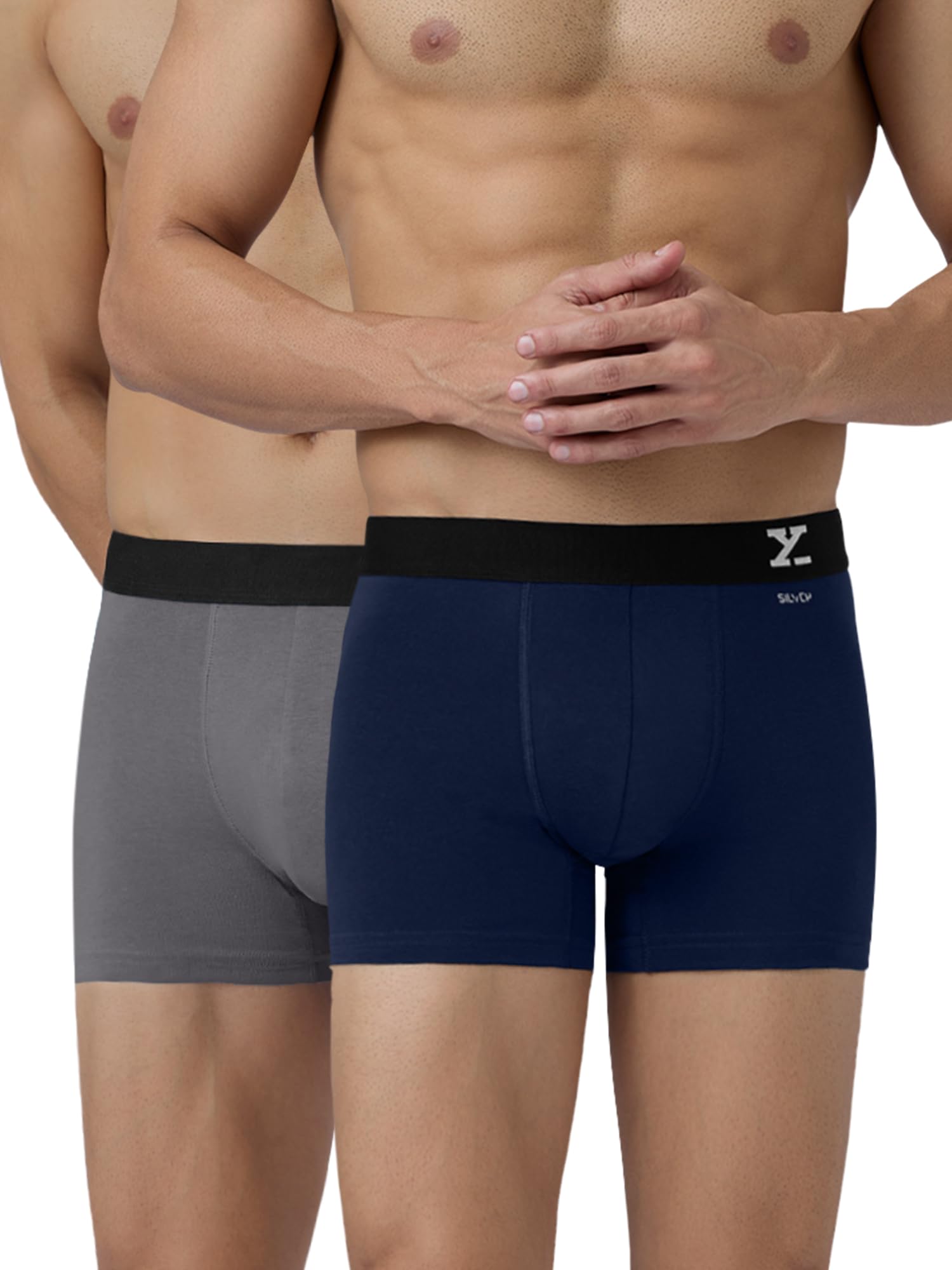 XYXX Men's Aero Super Combed Cotton Regular Fit Solid Antimicrobial Trunks with No Marks Waistband (Pack of 2)