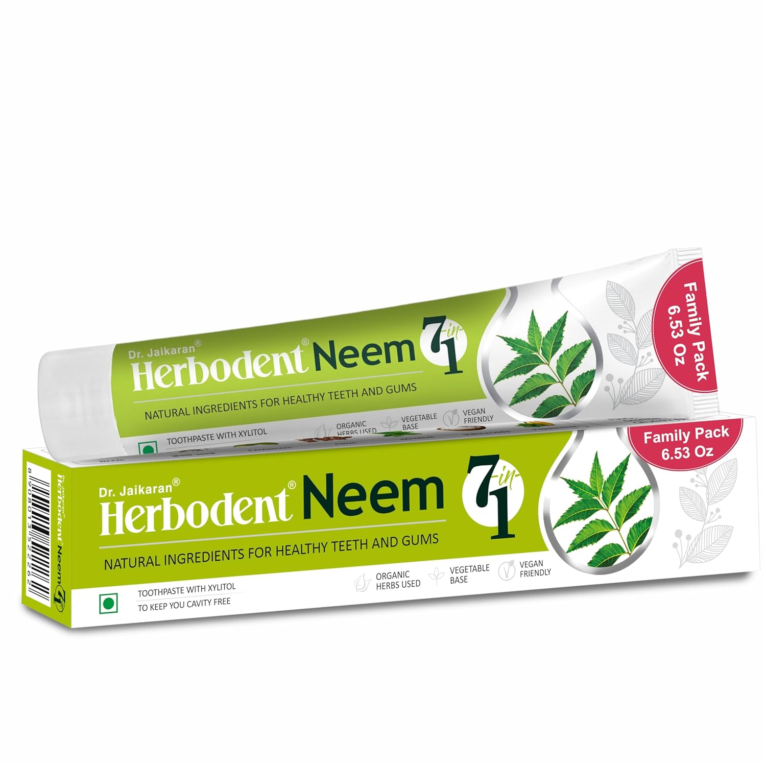 Herbodent NEEM 7 in 1 Toothpaste-6 53Oz Pack of 1 Organic Herbs-Neem Black Seed Xylitol for Anti Cavity