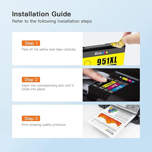 Miniatura 2 de E-Z Ink Cartucho de tinta de repuesto compatible para HP 950XL 951XL 950 XL 951 XL para OfficeJet Pro 8610 8600 8615 8620 8625 8100 276dw 251dw (3