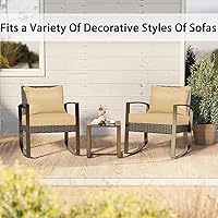 Vista 3 de 4 Fundas de Cojines de Patio de Repuesto, Fundas de Cojines de Asiento de Patio al Aire Libre Fundas de Muebles de Sofá, Fundas Impermeables